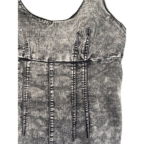 No Boundaries XX-Large (20) Acid Wash Black Sleeveless Tank Dress Stretch Cotton - Picture 3 of 7